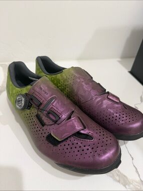 Shimano RX8 Gravel Cycling Shoes EU 42 Purple Green BOA Carbon Sol